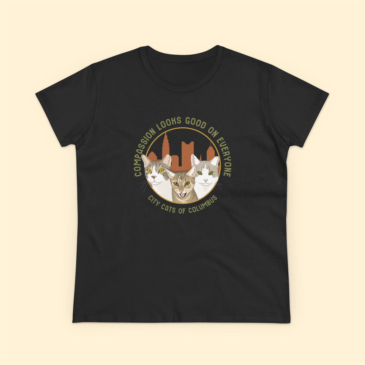 Ladies' Cut Crewneck Tee | FUNDRAISER | City Cats of Columbus - Detezi Designs-19146098138135524475