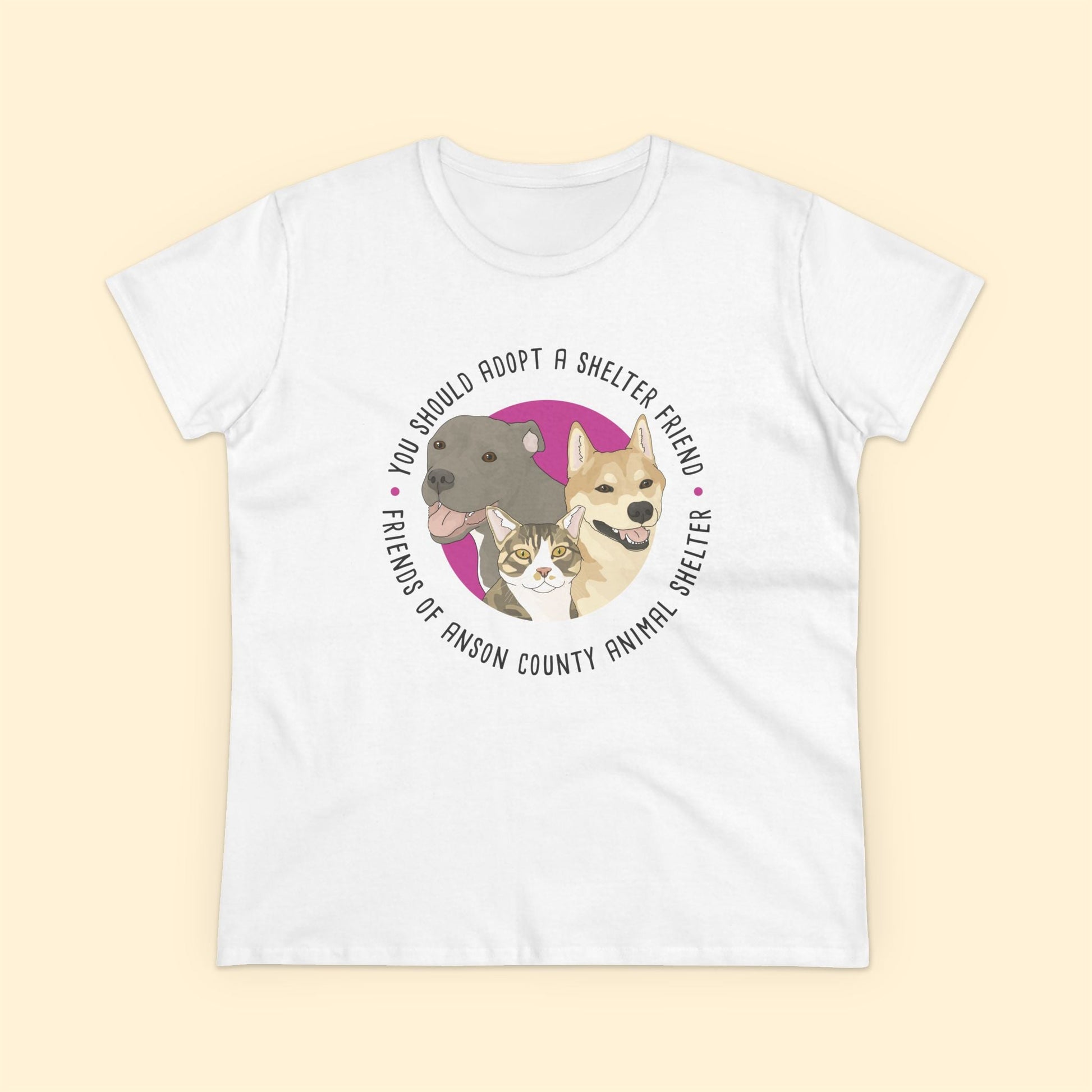 Ladies' Cut Crewneck Tee | FUNDRAISER | Friends of Anson County Animal Shelter - Detezi Designs - 27622358405444106055