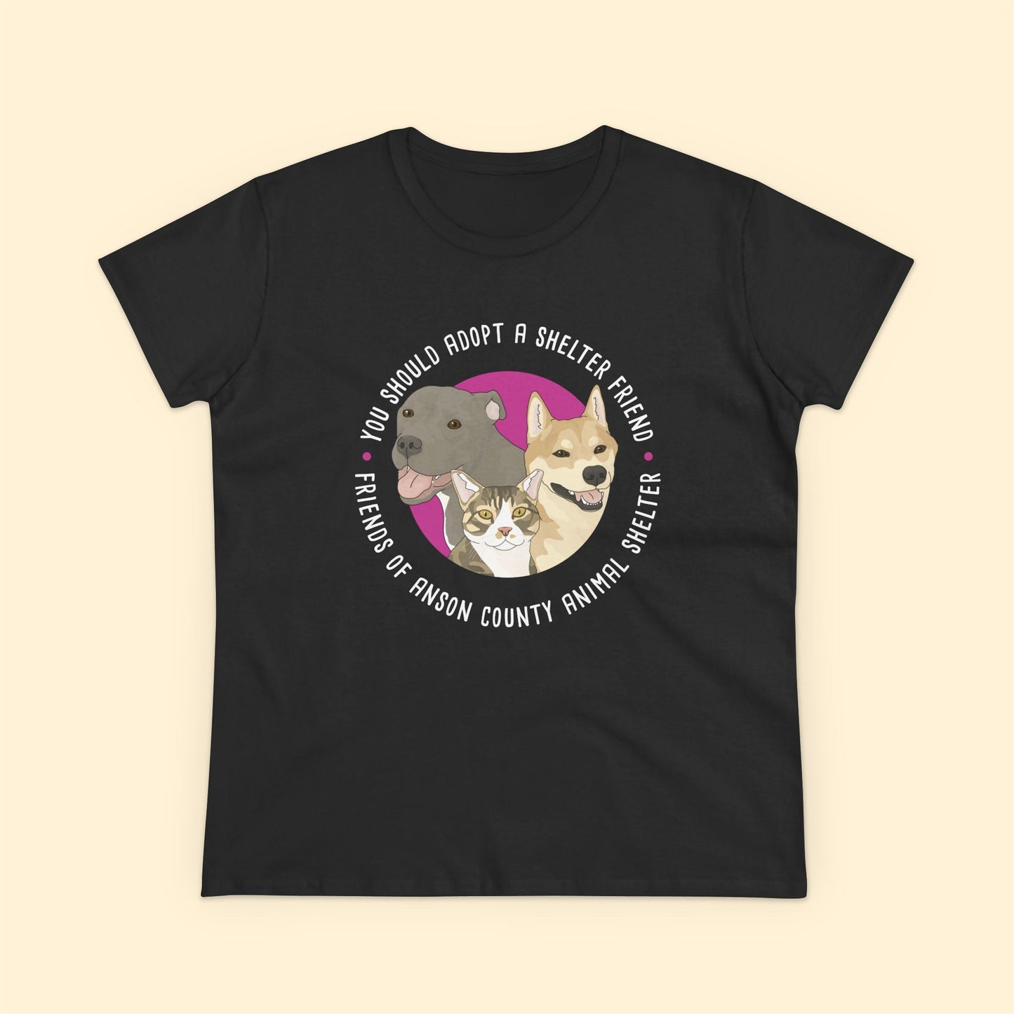 Ladies' Cut Crewneck Tee | FUNDRAISER | Friends of Anson County Animal Shelter - Detezi Designs - 66813391593327883132