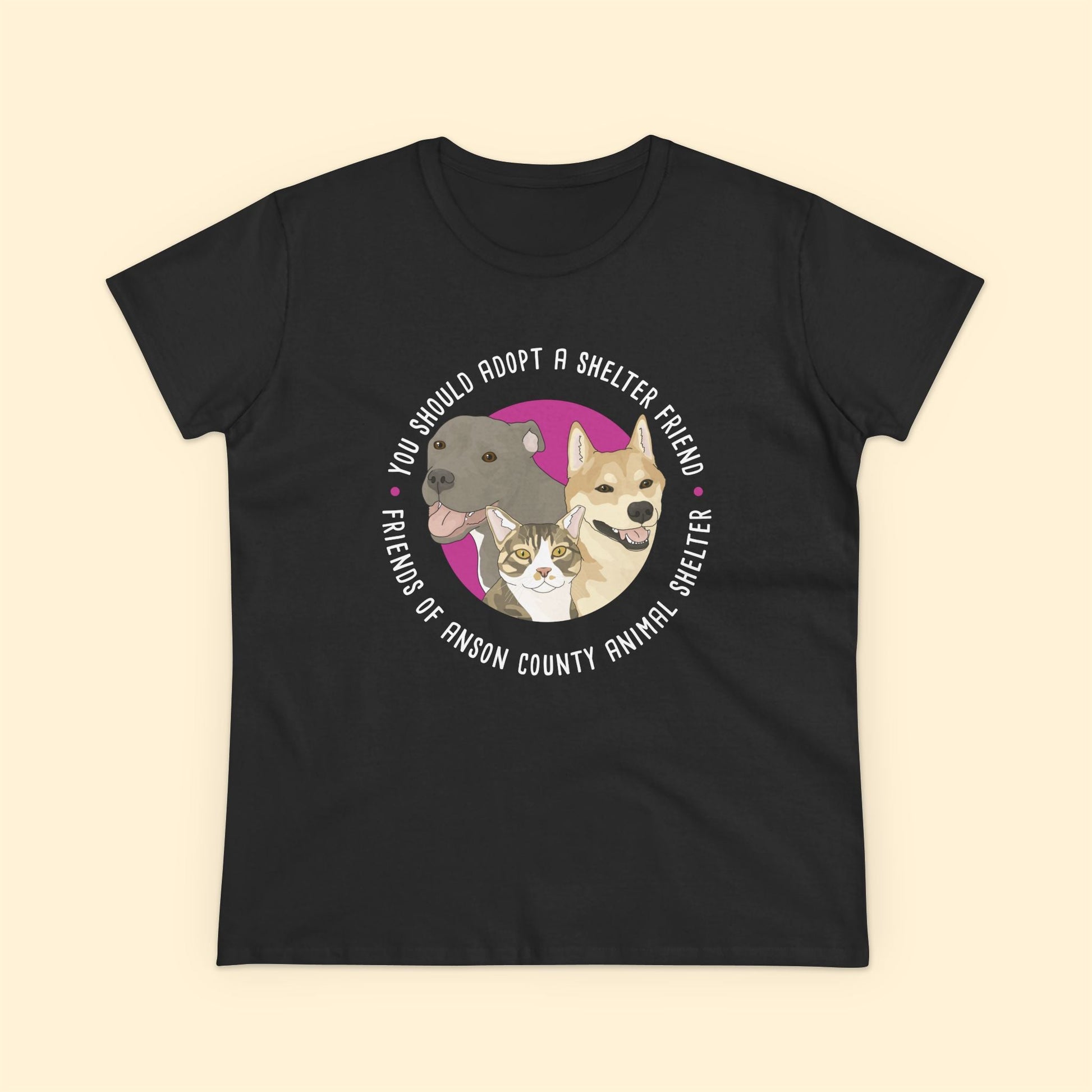 Ladies' Cut Crewneck Tee | FUNDRAISER | Friends of Anson County Animal Shelter - Detezi Designs - 66813391593327883132