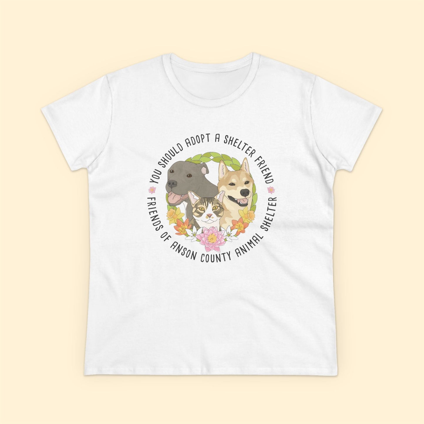 Ladies' Cut Crewneck Tee | FUNDRAISER | Friends of Anson County Animal Shelter | Spring - Detezi Designs - 14128734967975348322