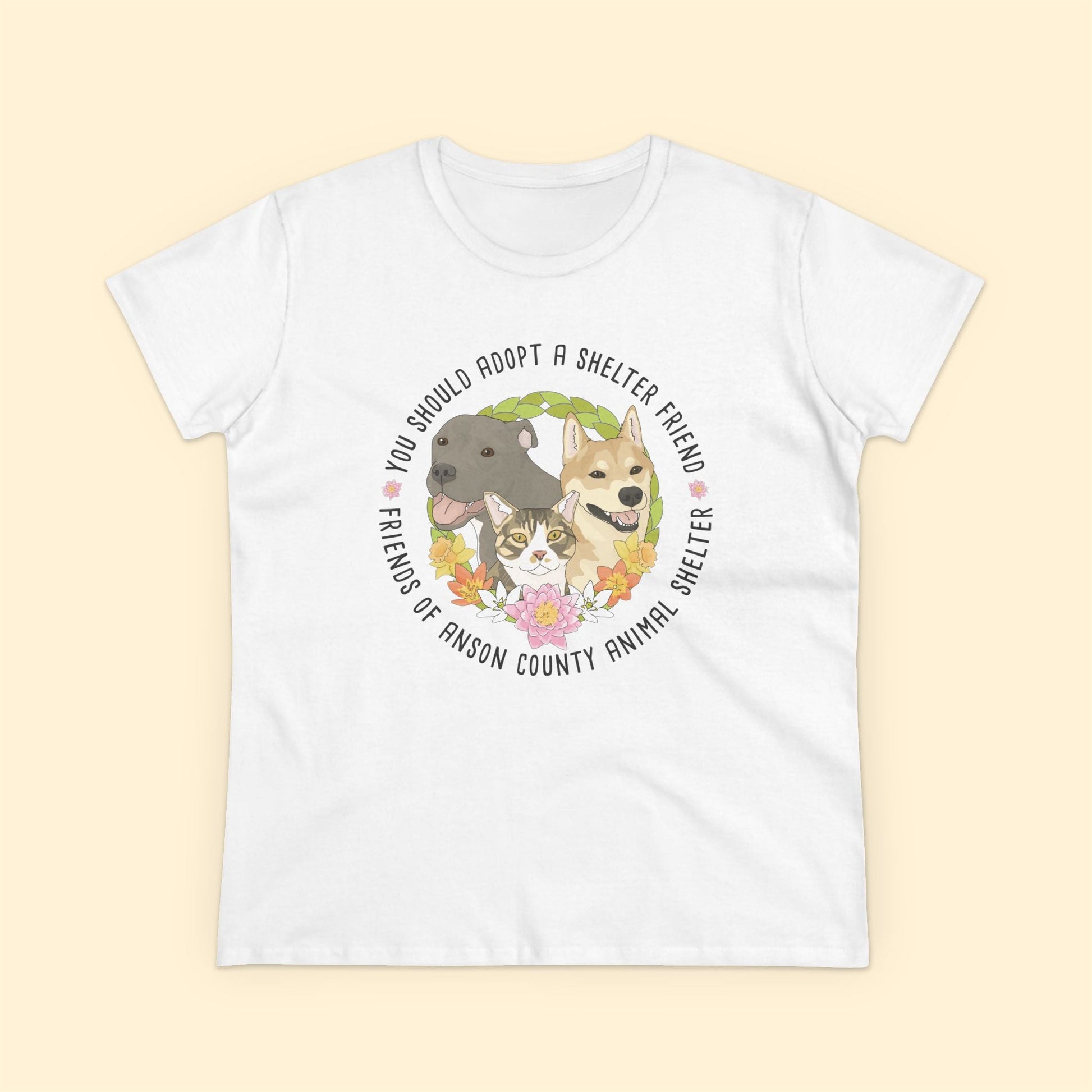 Ladies' Cut Crewneck Tee | FUNDRAISER | Friends of Anson County Animal Shelter | Spring - Detezi Designs - 14128734967975348322