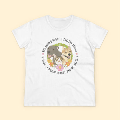 Ladies' Cut Crewneck Tee | FUNDRAISER | Friends of Anson County Animal Shelter | Spring - Detezi Designs - 14128734967975348322