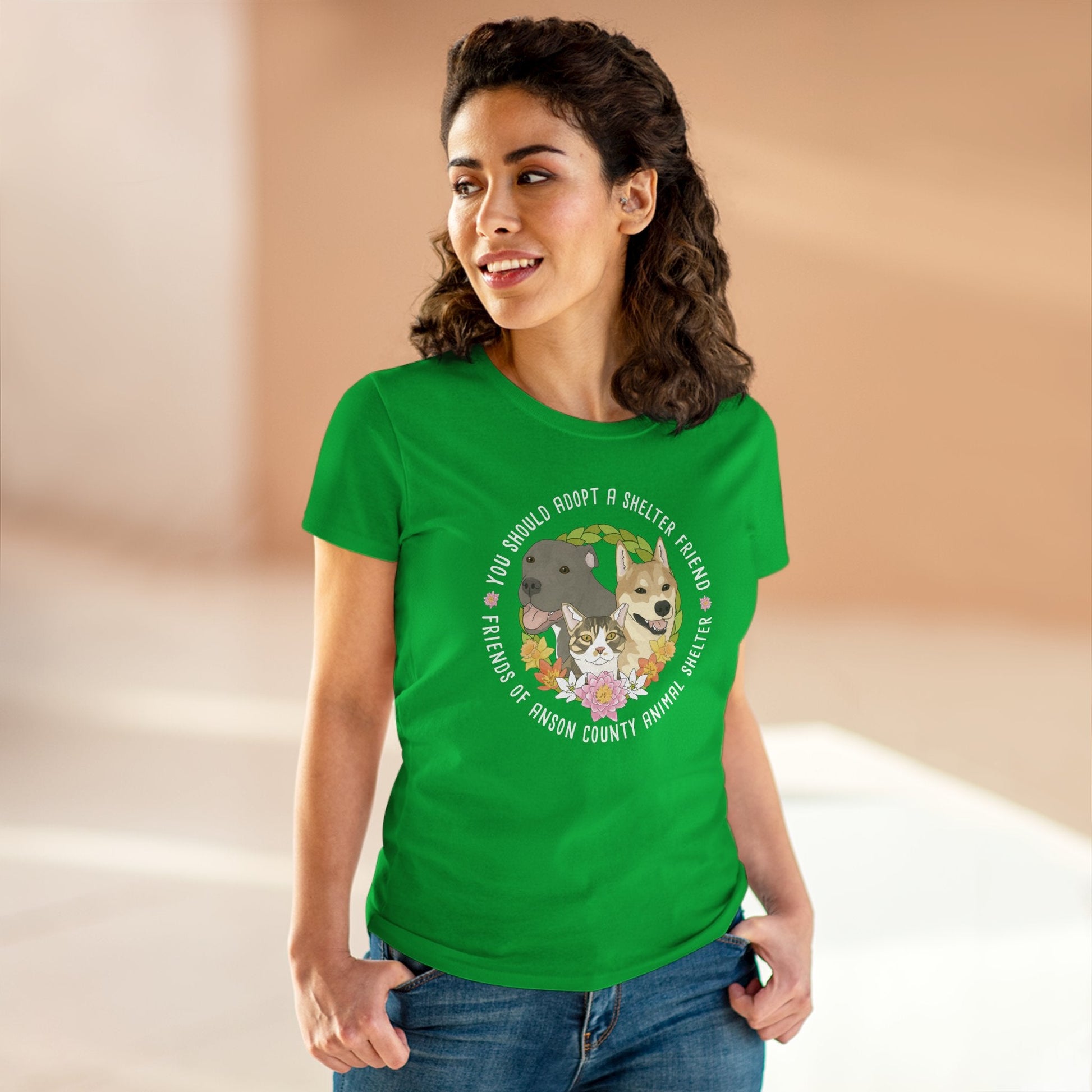 Ladies' Cut Crewneck Tee | FUNDRAISER | Friends of Anson County Animal Shelter | Spring - Detezi Designs - 20419293125507630351