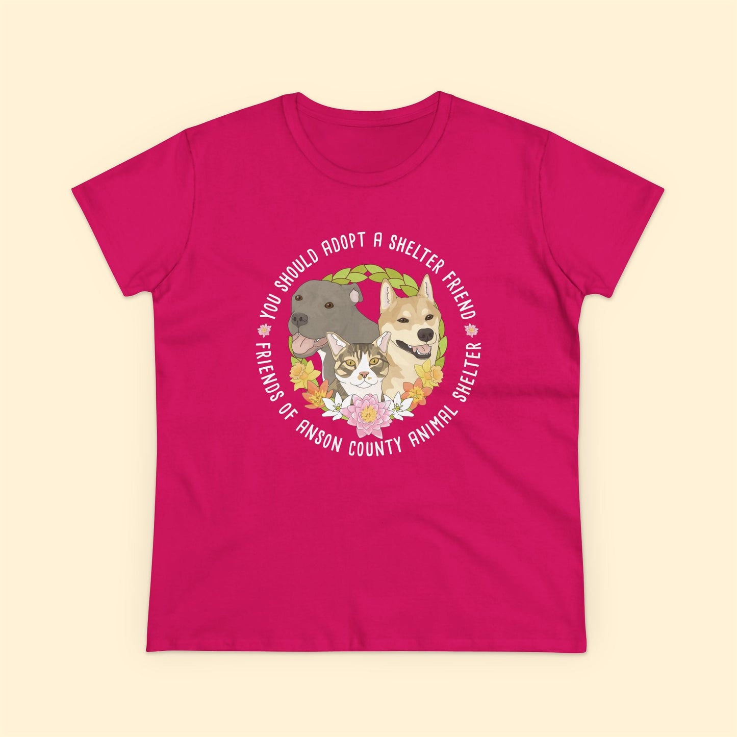 Ladies' Cut Crewneck Tee | FUNDRAISER | Friends of Anson County Animal Shelter | Spring - Detezi Designs - 20419293125507630351