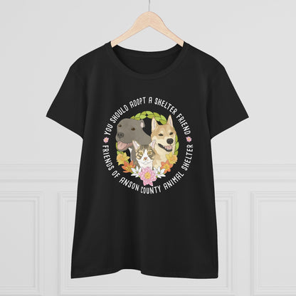 Ladies' Cut Crewneck Tee | FUNDRAISER | Friends of Anson County Animal Shelter | Spring - Detezi Designs - 32517632499766175479