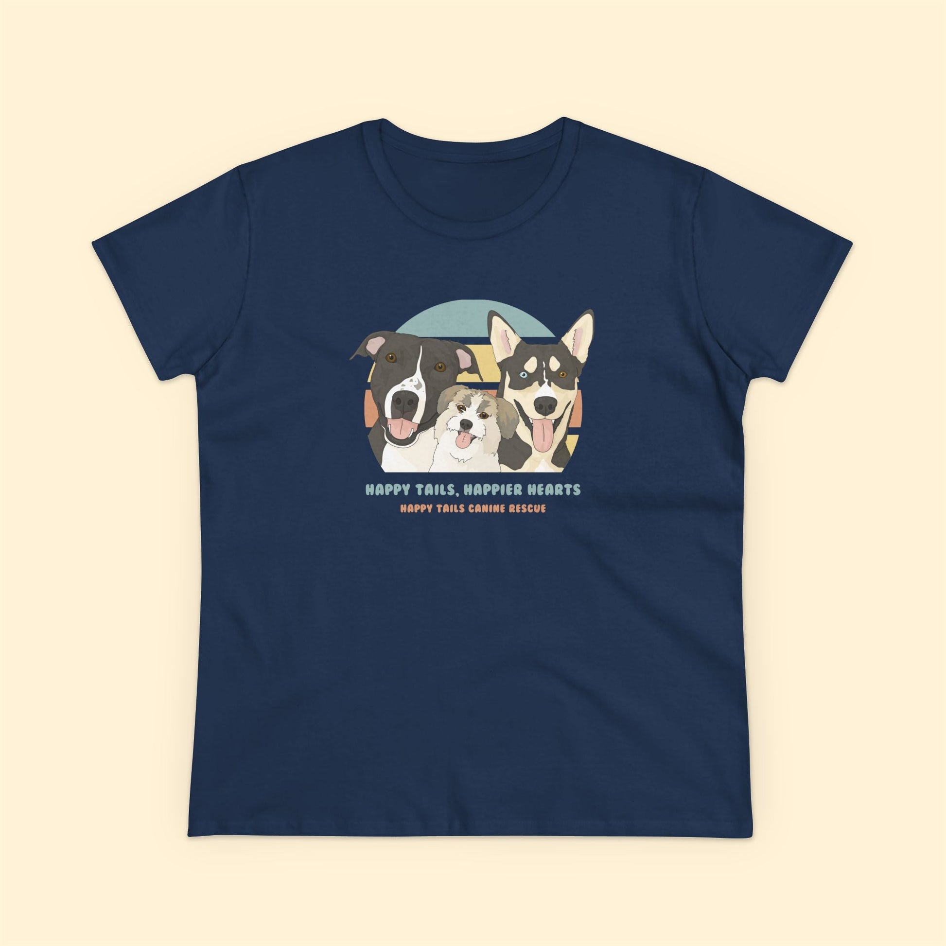 Ladies' Cut Crewneck Tee | FUNDRAISER | Happy Tails Canine Rescue - Detezi Designs-16037783238408991035