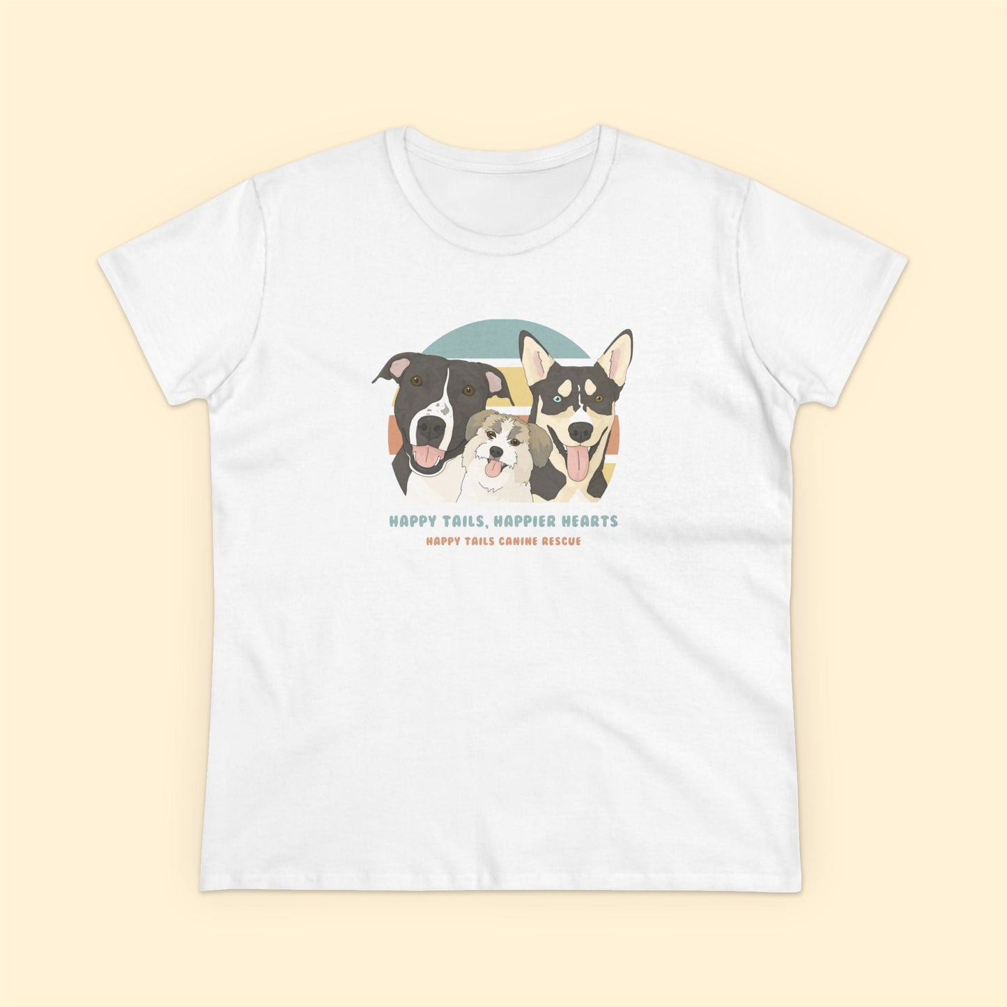 Ladies' Cut Crewneck Tee | FUNDRAISER | Happy Tails Canine Rescue - Detezi Designs-33563098244974830061