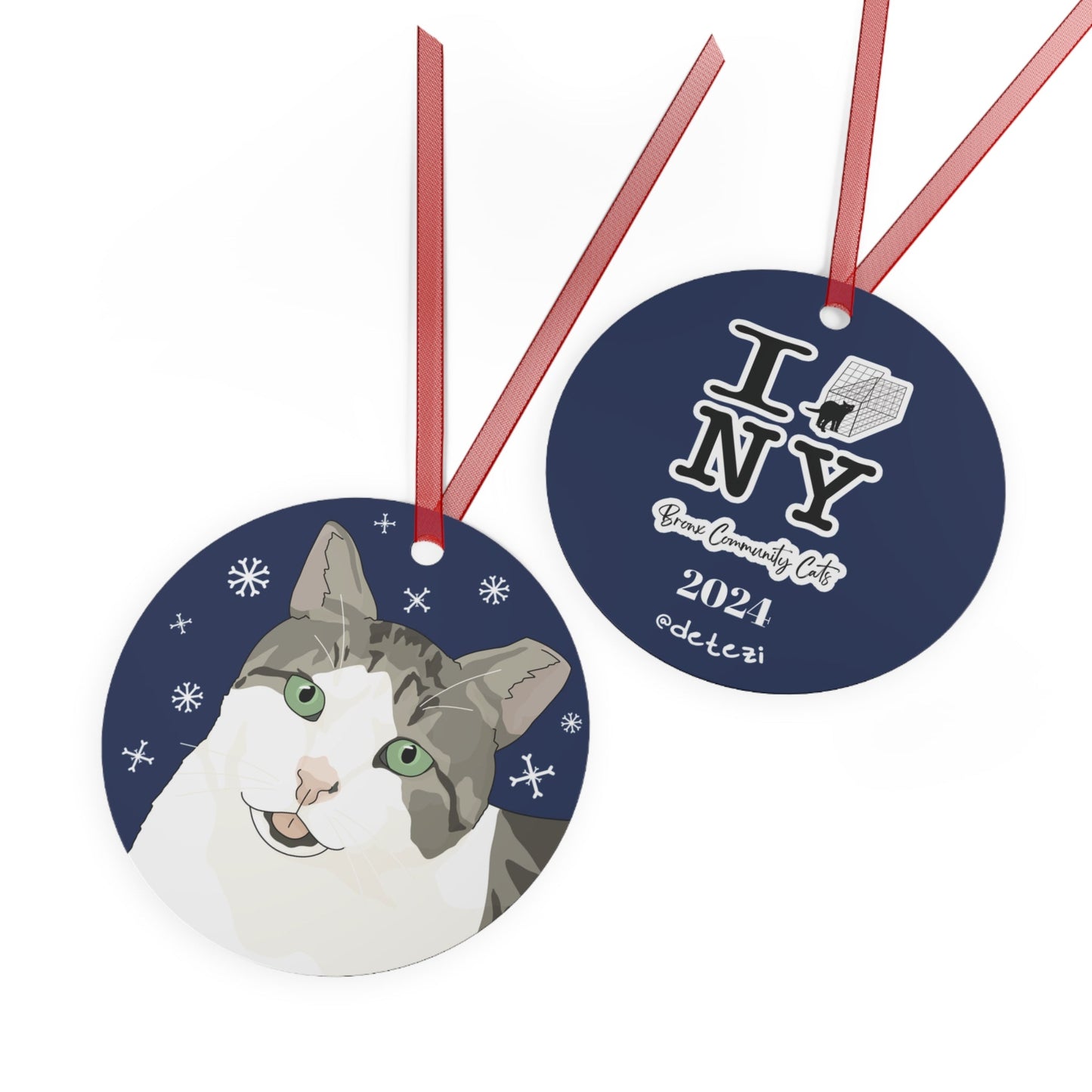 Lawrence | FUNDRAISER for Bronx Community Cats | 2024 Holiday Ornament - Detezi Designs - 73993092799853996283