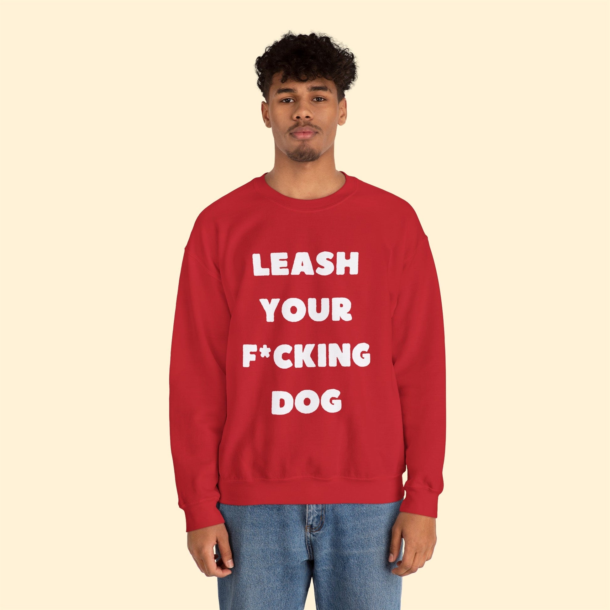 Leash Your F*cking Dog | Crewneck Sweatshirt - Detezi Designs-14038531967662140634