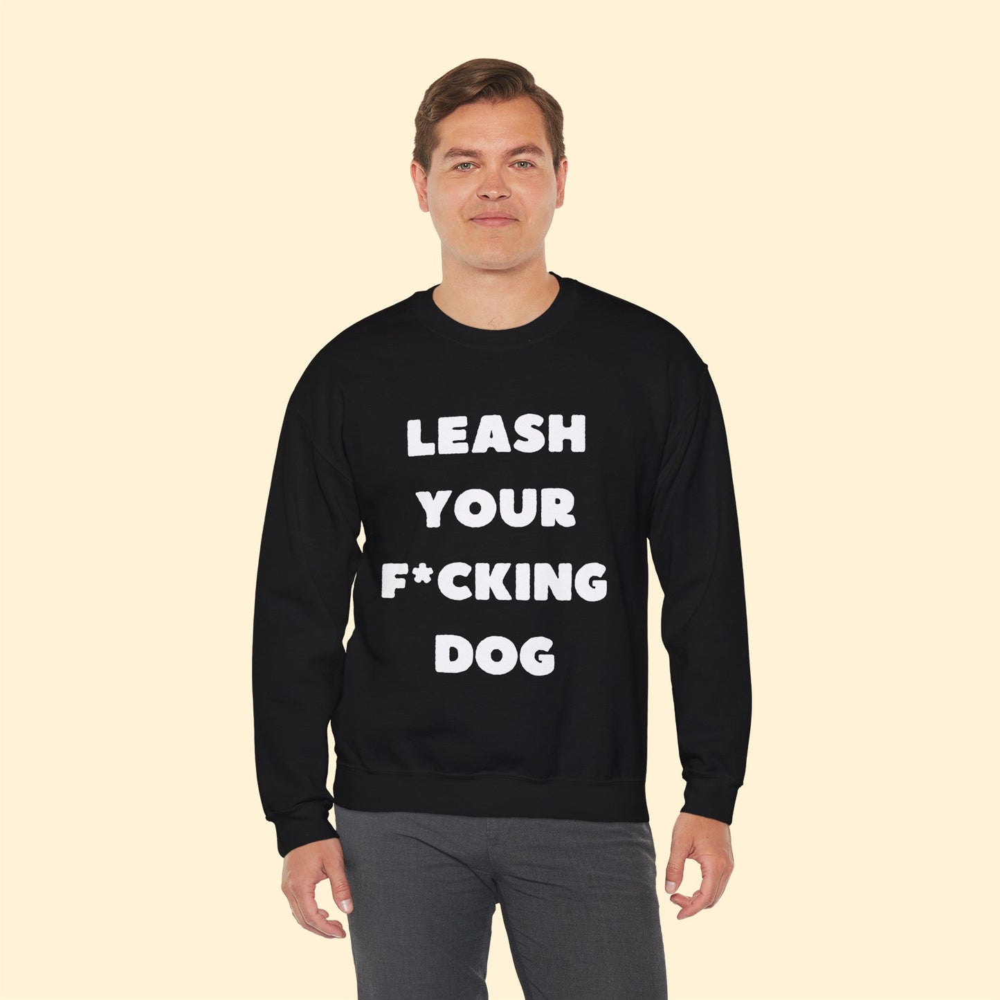 Leash Your F*cking Dog | Crewneck Sweatshirt - Detezi Designs-14038531967662140634