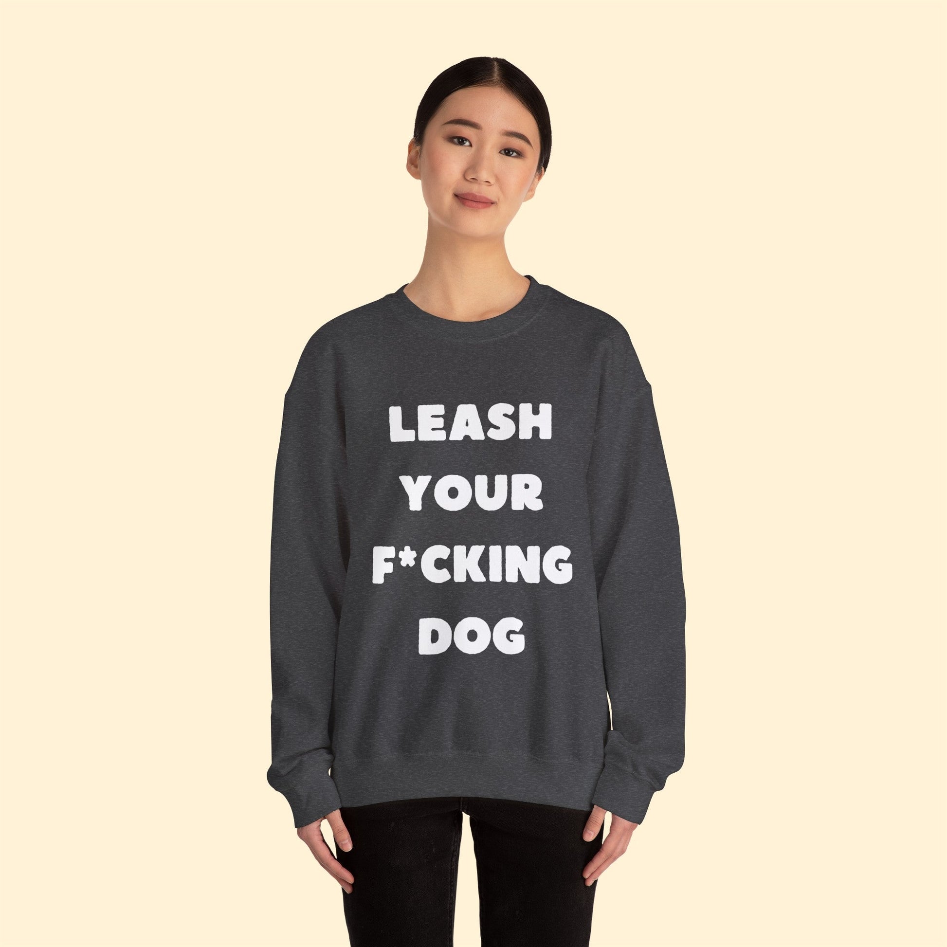 Leash Your F*cking Dog | Crewneck Sweatshirt - Detezi Designs-14038531967662140634