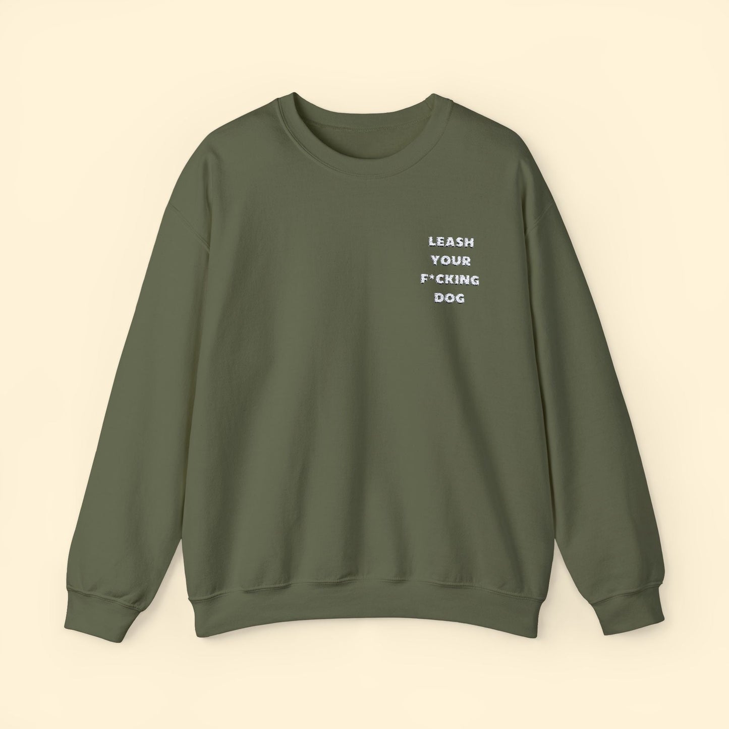 Leash Your F*cking Dog | Embroidered | Unisex Crewneck Sweatshirt - Detezi Designs - 31061404972574494079