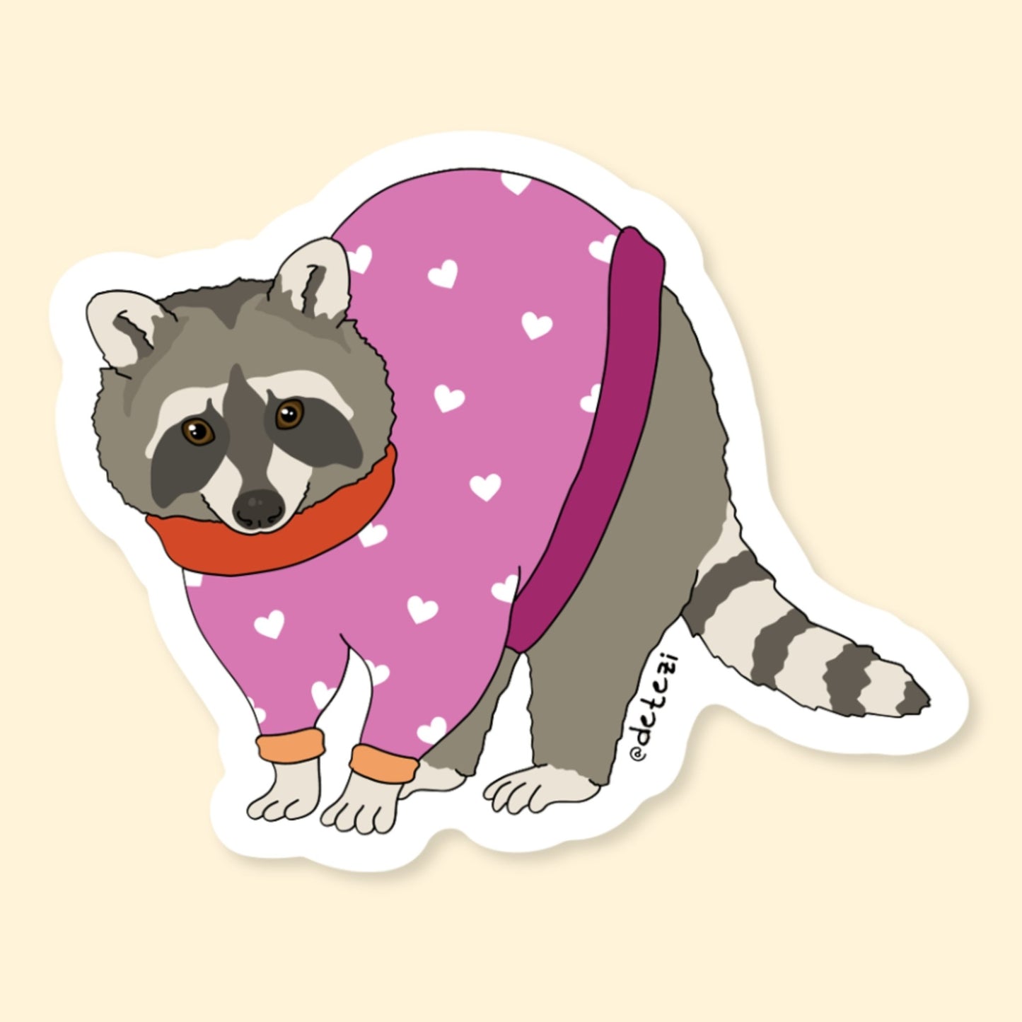 Lesbian Raccoon | Vinyl Sticker - Detezi Designs-