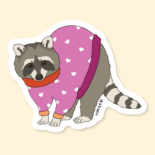 Lesbian Raccoon | Vinyl Sticker - Detezi Designs-