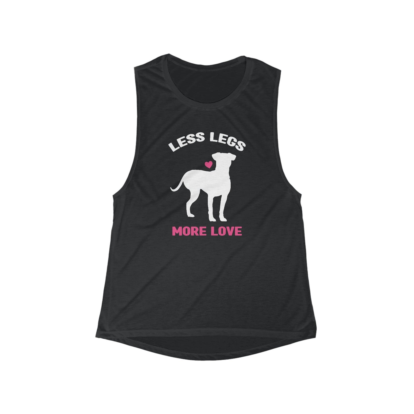 Less Legs, More Love | Women's Flowy Scoop Muscle Tank - Detezi Designs-84916688861563903847