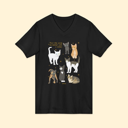 Life Would Be Better | Unisex V - Neck Tee - Detezi Designs - 15554777311736735693