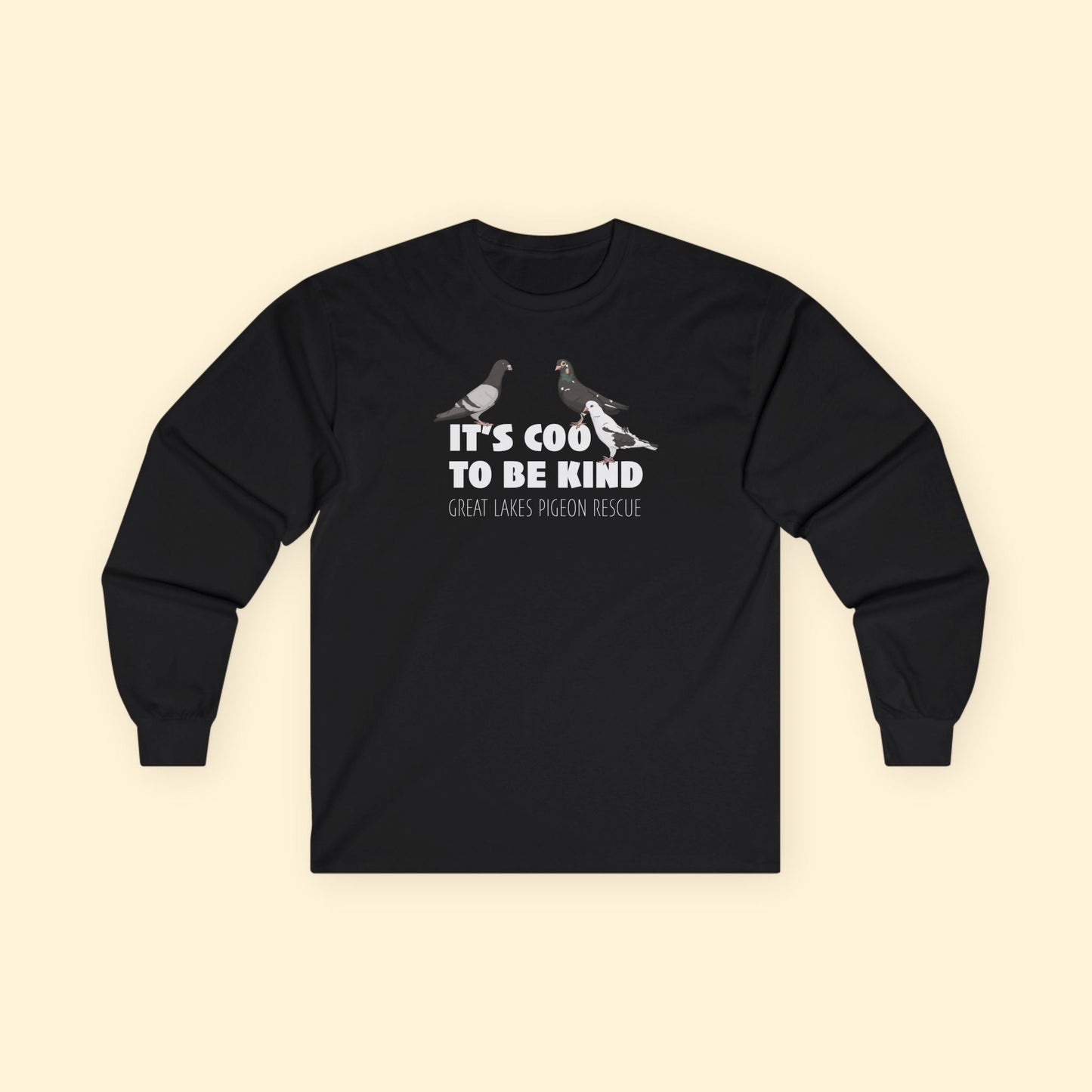 Long Sleeve Tee | FUNDRAISER | Great Lakes Pigeon Rescue - Detezi Designs - 86609881760620381259