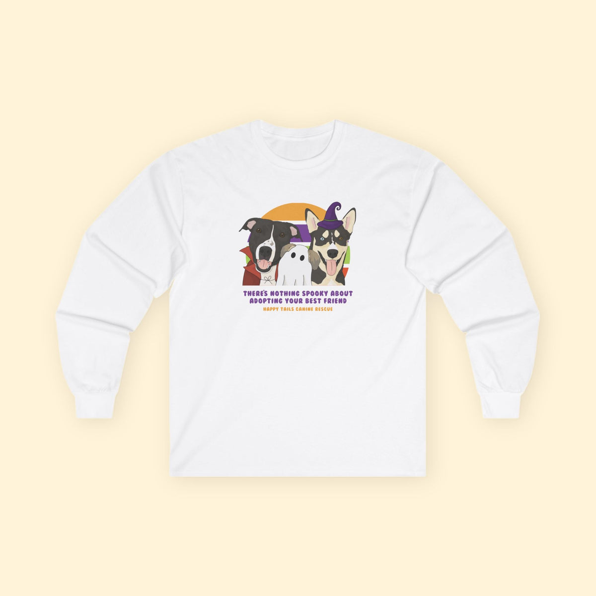 Long Sleeve Tee | FUNDRAISER | Happy Tails Canine Rescue | Halloween - Detezi Designs-24313746288051243574