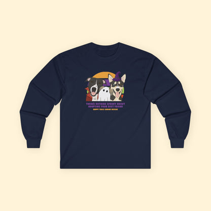 Long Sleeve Tee | FUNDRAISER | Happy Tails Canine Rescue | Halloween - Detezi Designs-74422519710864591785