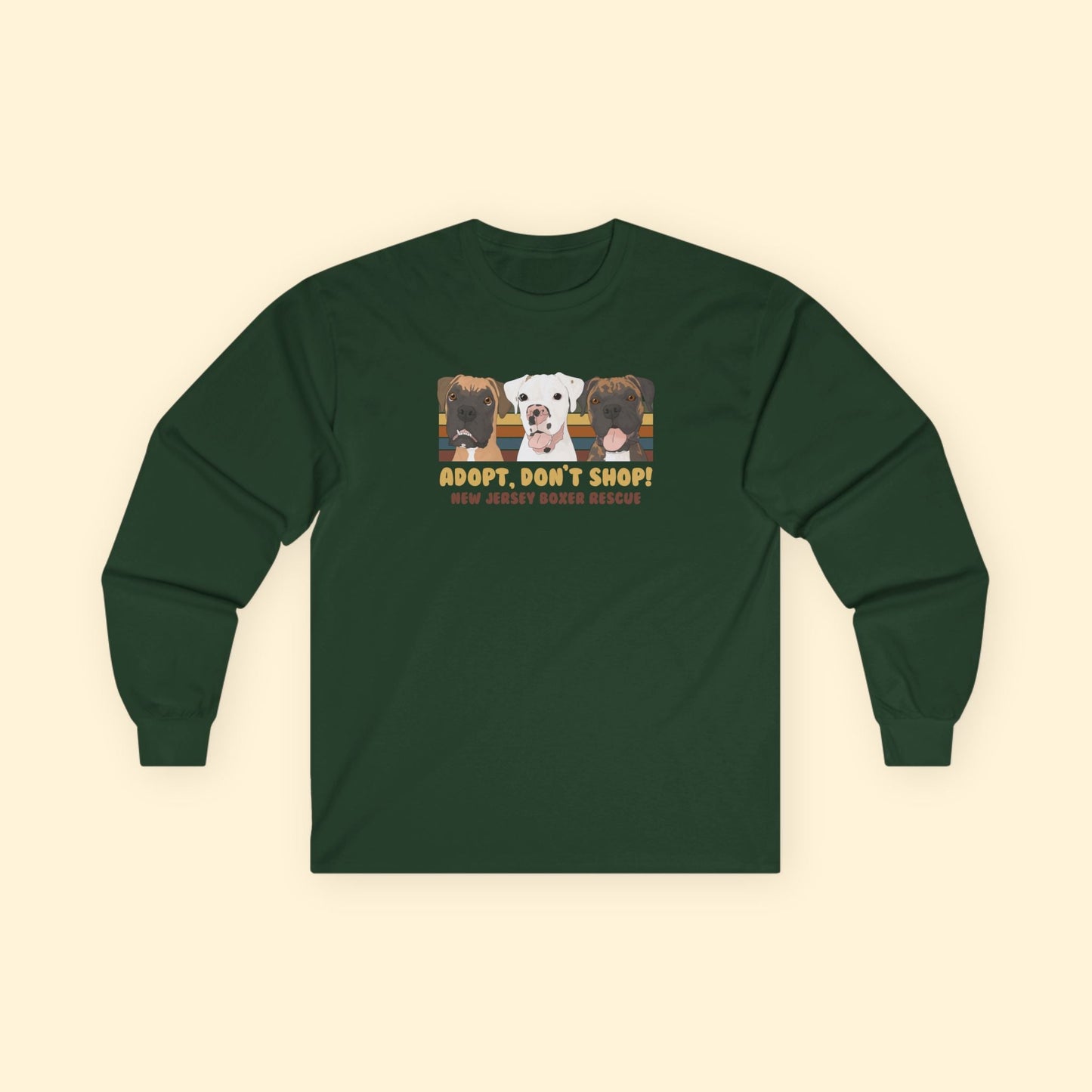 Long Sleeve Tee | FUNDRAISER | New Jersey Boxer Rescue | Adopt, Don't Shop! - Detezi Designs - 12600046564273257886