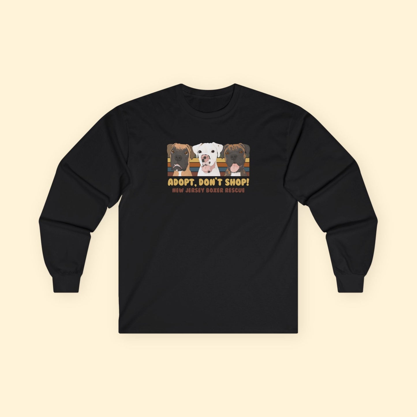 Long Sleeve Tee | FUNDRAISER | New Jersey Boxer Rescue | Adopt, Don't Shop! - Detezi Designs - 23586892707964753827