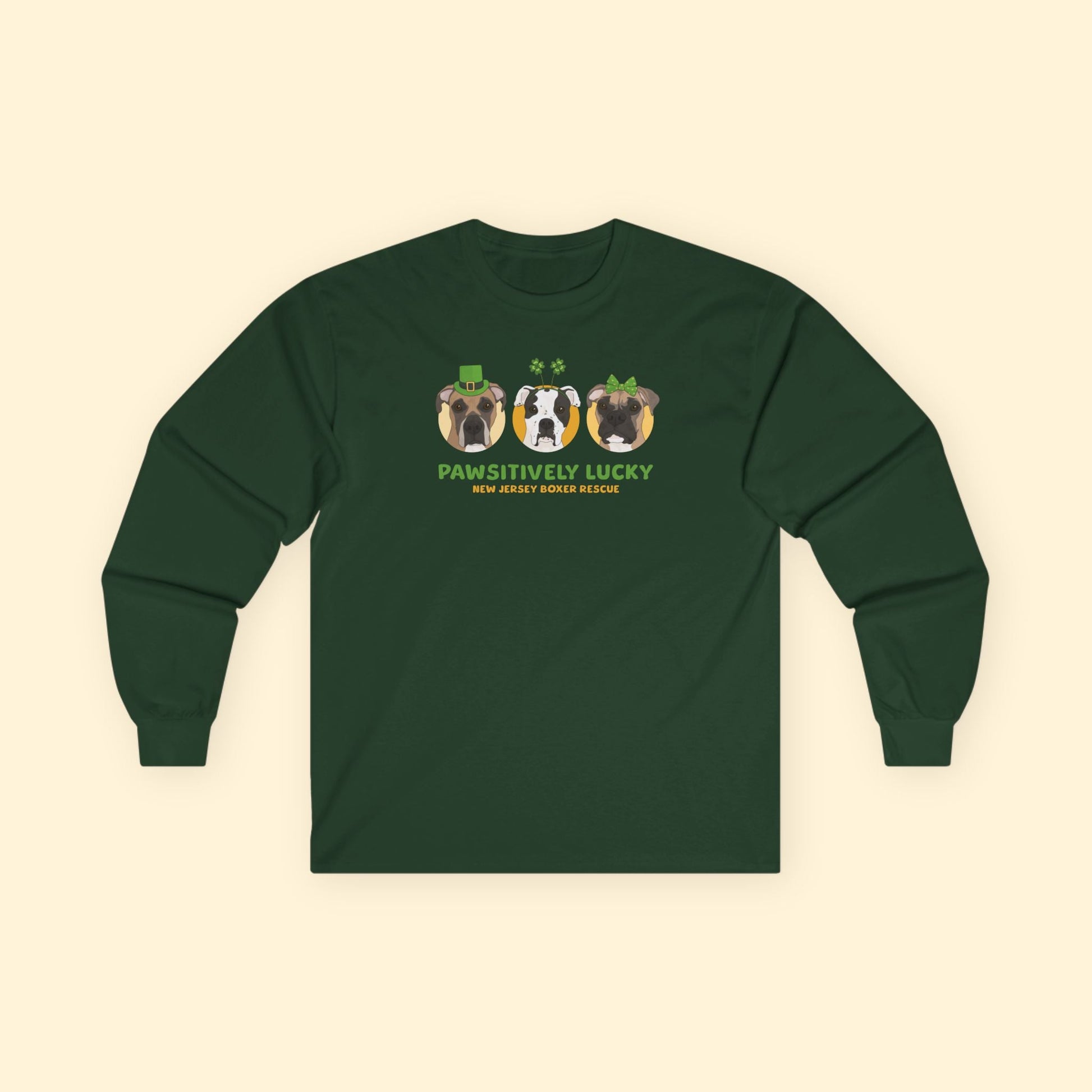 Long Sleeve Tee | FUNDRAISER | New Jersey Boxer Rescue | St. Patrick's Day - Detezi Designs - 17338810695236271651