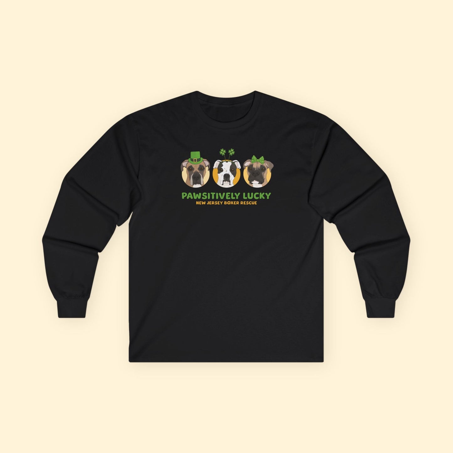 Long Sleeve Tee | FUNDRAISER | New Jersey Boxer Rescue | St. Patrick's Day - Detezi Designs - 22756489353734152387