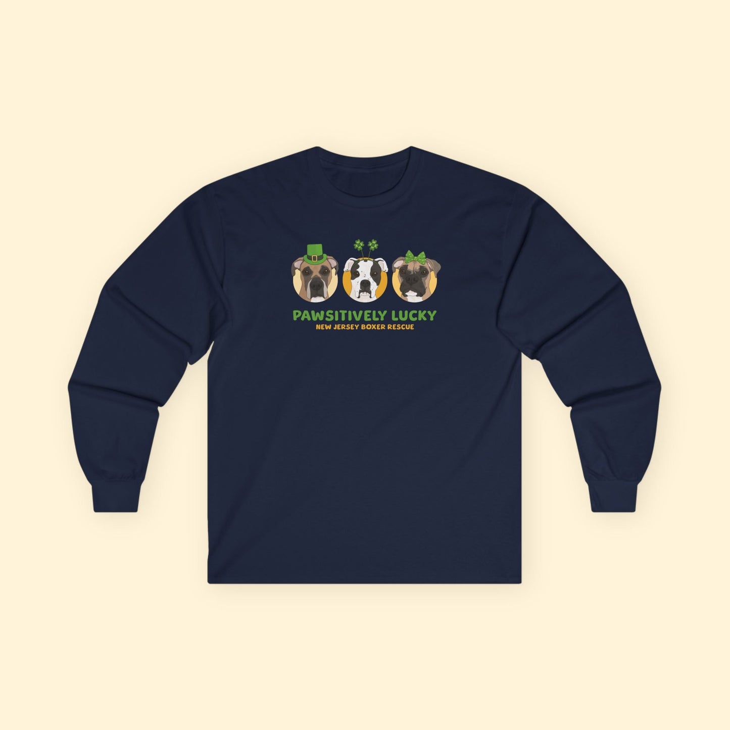 Long Sleeve Tee | FUNDRAISER | New Jersey Boxer Rescue | St. Patrick's Day - Detezi Designs - 33625678352981871944