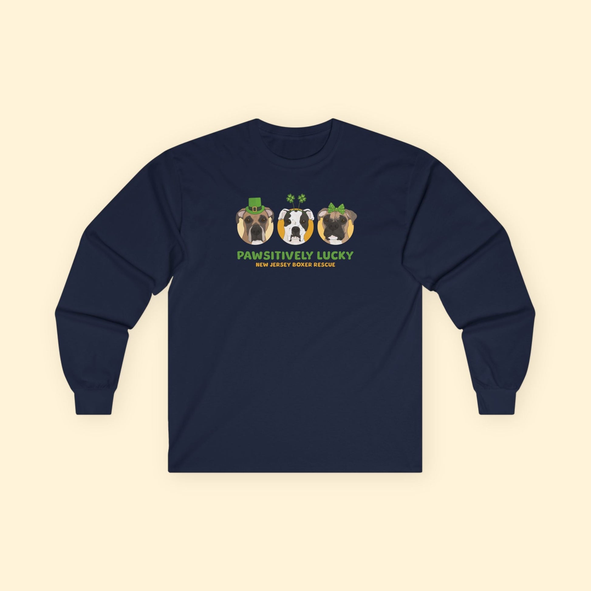 Long Sleeve Tee | FUNDRAISER | New Jersey Boxer Rescue | St. Patrick's Day - Detezi Designs - 33625678352981871944