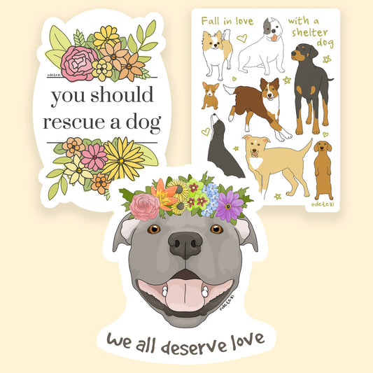 Love A Shelter Dog | Sticker Pack - Detezi Designs - 