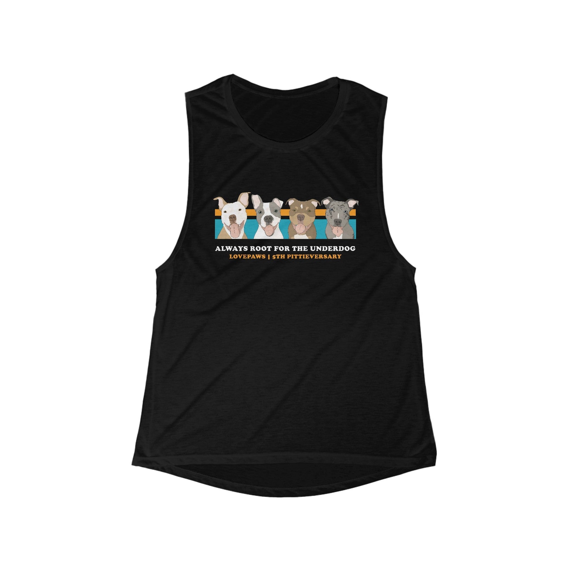 LOVEPAWS | FUNDRAISER | Women's Flowy Scoop Muscle Tank - Detezi Designs - 15028790123782495288