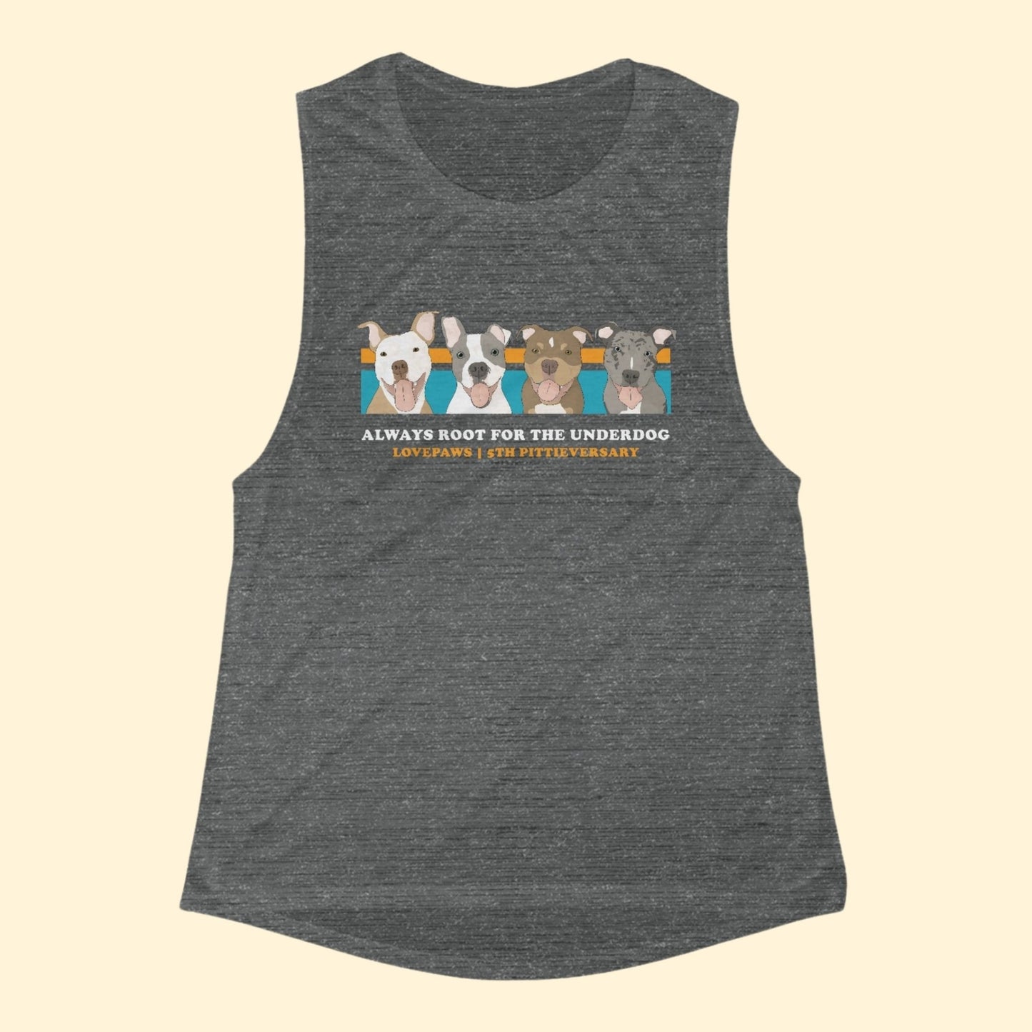 LOVEPAWS | FUNDRAISER | Women's Flowy Scoop Muscle Tank - Detezi Designs - 63929380706929045069