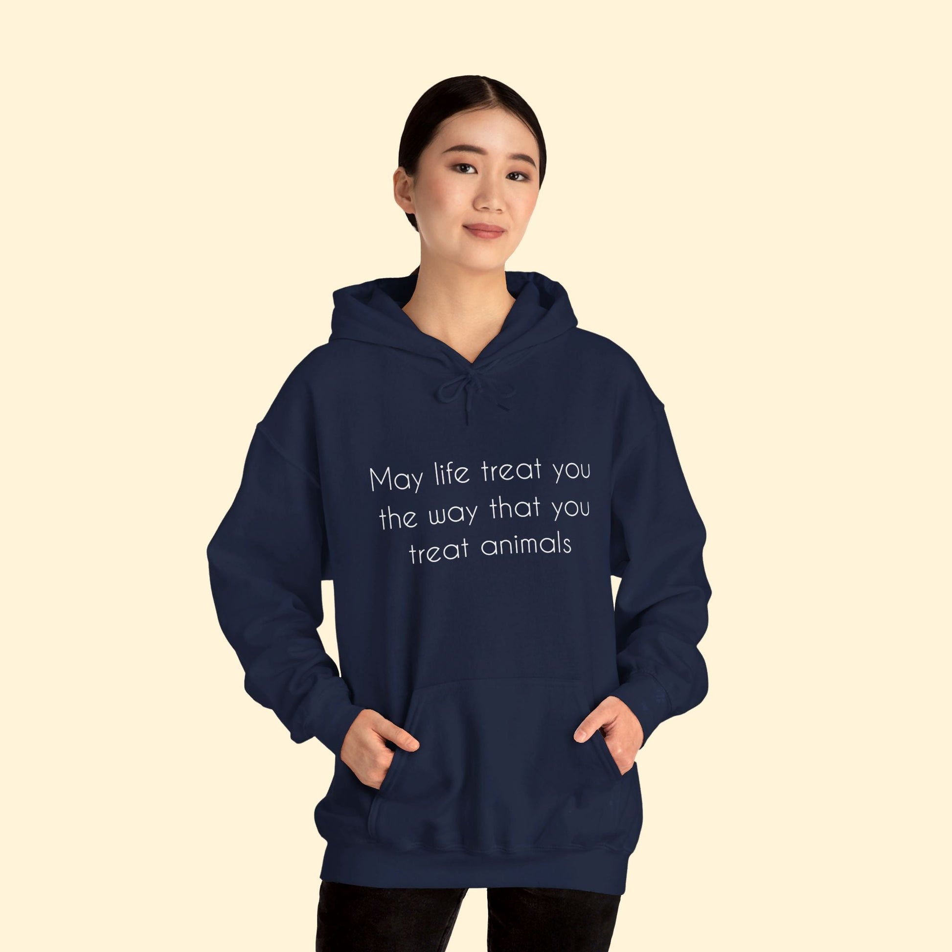 May Life Treat You The Way That You Treat Animals | Hooded Sweatshirt - Detezi Designs - 36408262666250084890