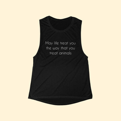 May Life Treat You | Women's Flowy Scoop Muscle Tank - Detezi Designs-13013923612473723077