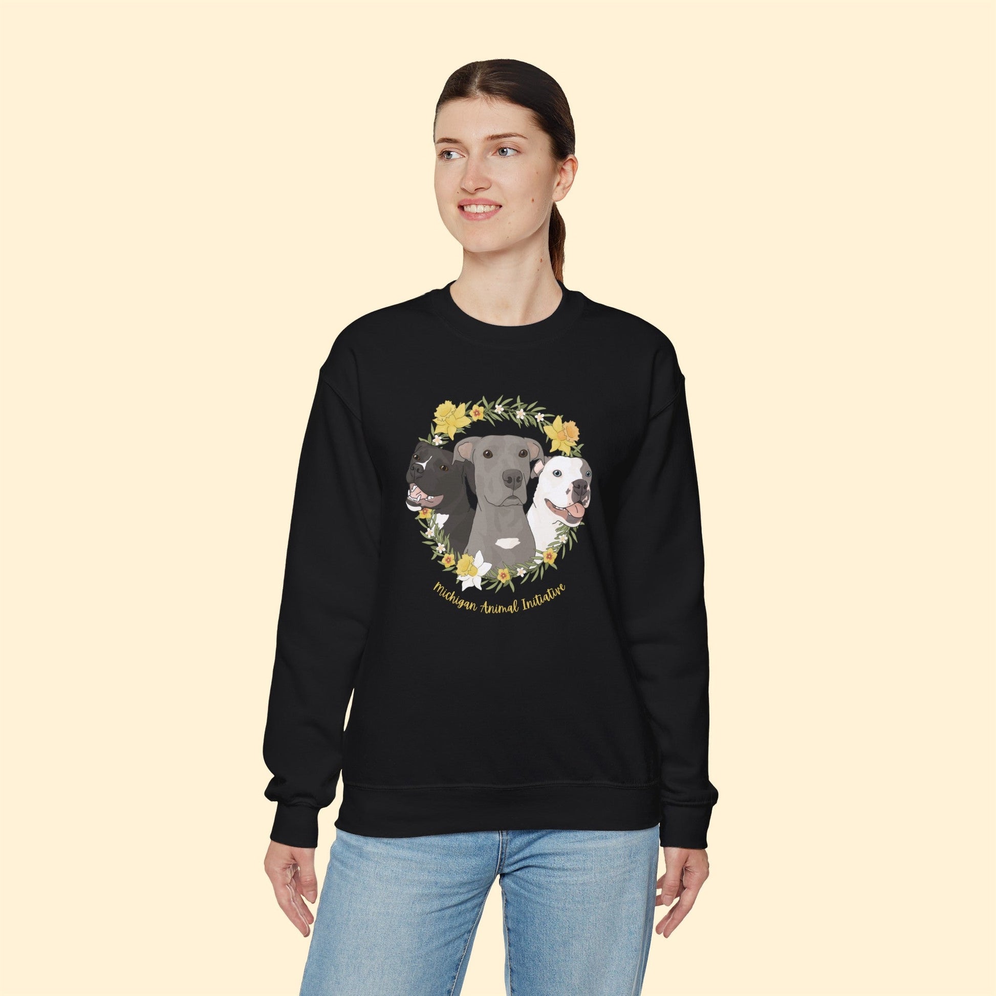 Michigan Animal Initiative | FUNDRAISER | Crewneck Sweatshirt - Detezi Designs - 19124746390974100077