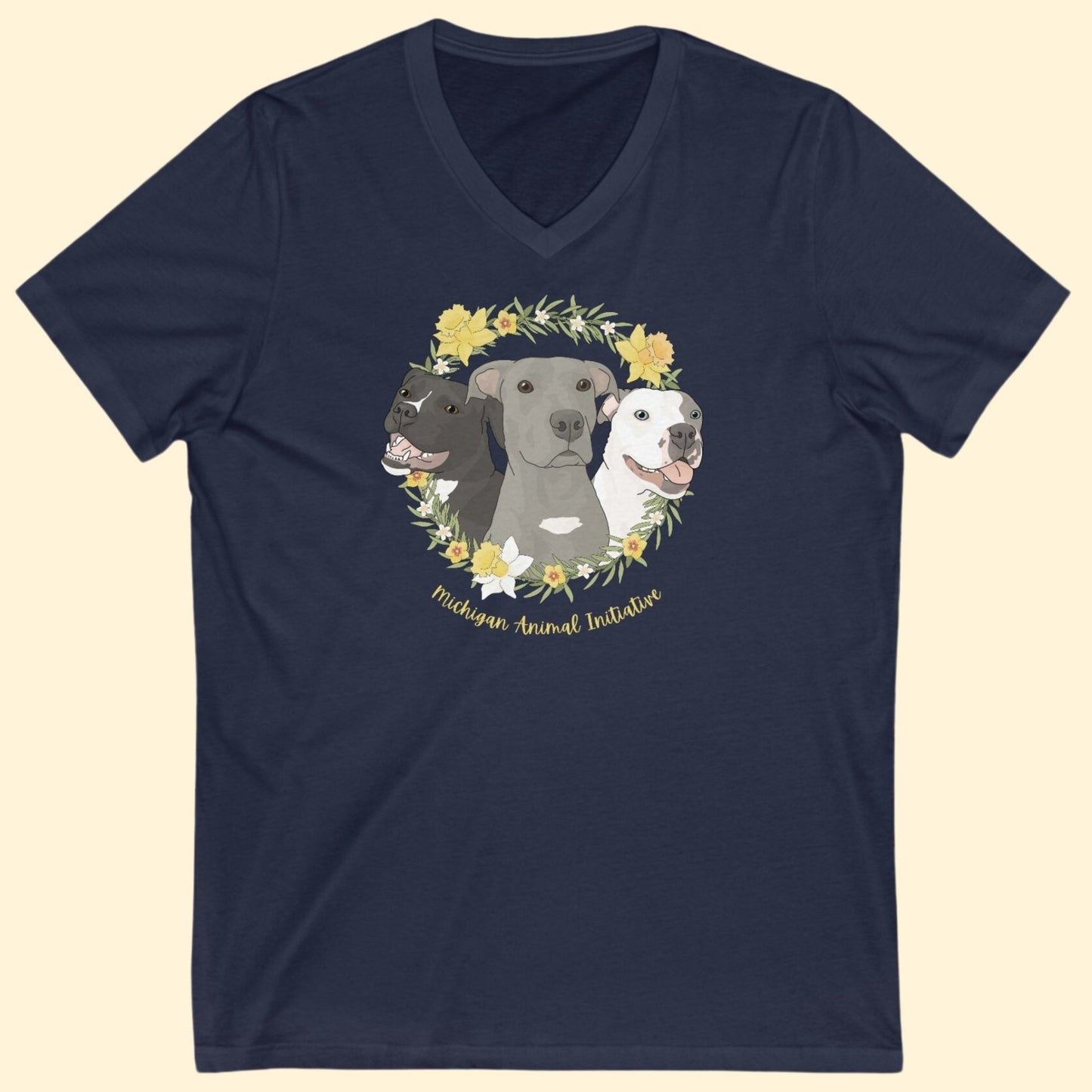 Michigan Animal Initiative | FUNDRAISER | Unisex V - Neck Tee - Detezi Designs - 32121485186094708471