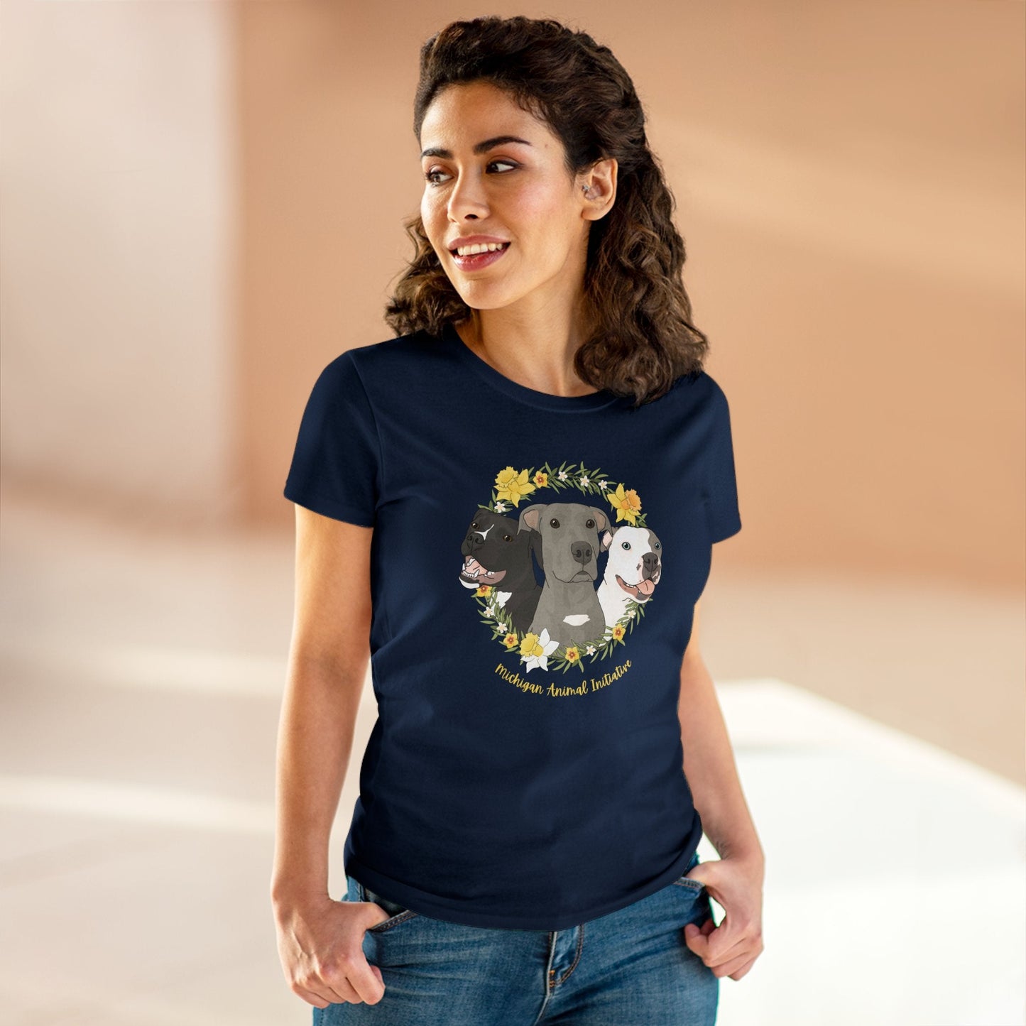 Michigan Animal Initiative | FUNDRAISER | Women's Midweight Cotton Tee - Detezi Designs - 28382504509521094235