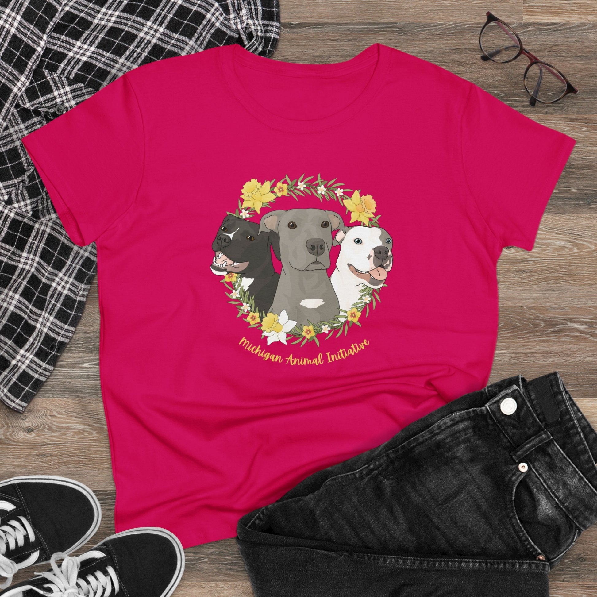 Michigan Animal Initiative | FUNDRAISER | Women's Midweight Cotton Tee - Detezi Designs - 28382504509521094235