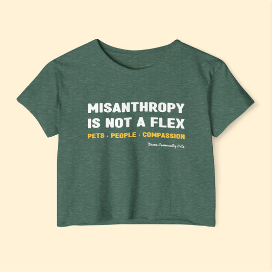 Misanthropy Is Not A Flex | FUNDRAISER for Bronx Community Cats | Festival Crop Top - Detezi Designs - 31955019767833630690