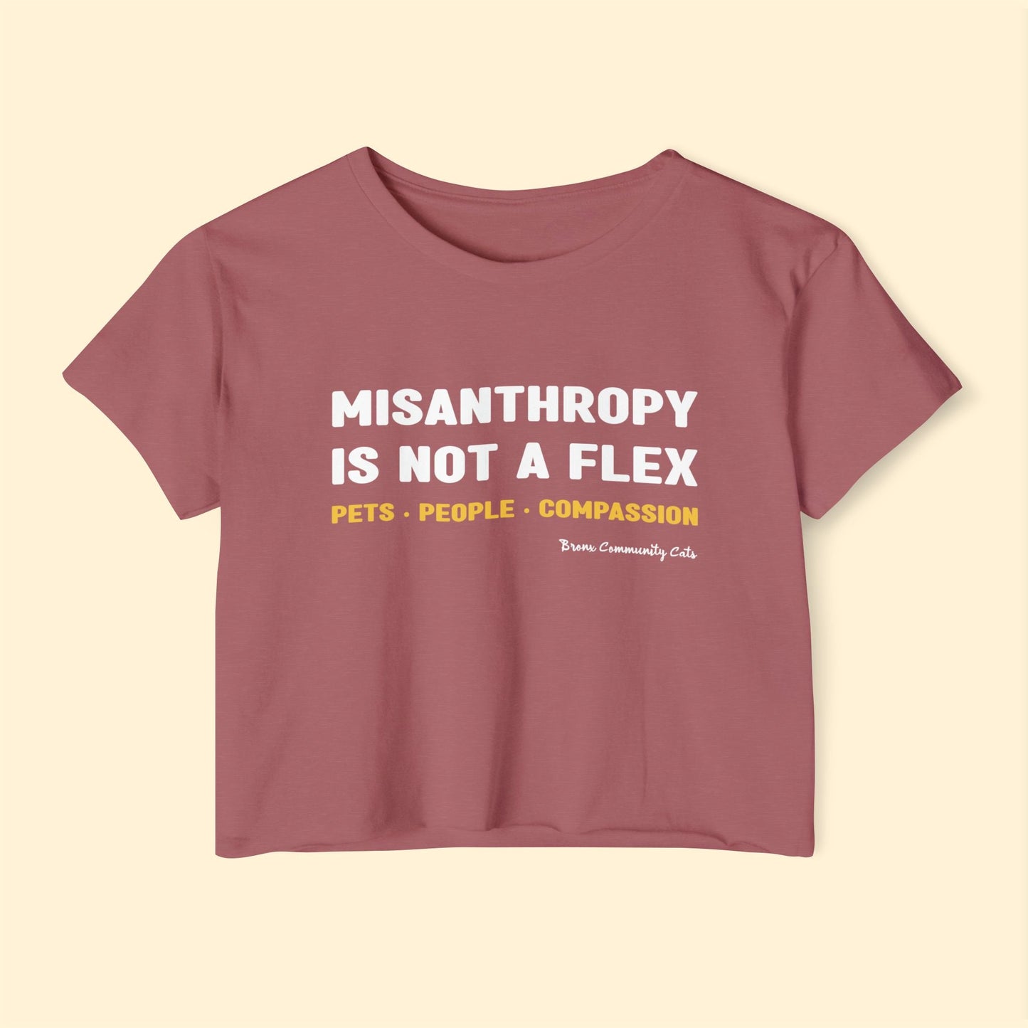 Misanthropy Is Not A Flex | FUNDRAISER for Bronx Community Cats | Festival Crop Top - Detezi Designs - 52243438044472967402