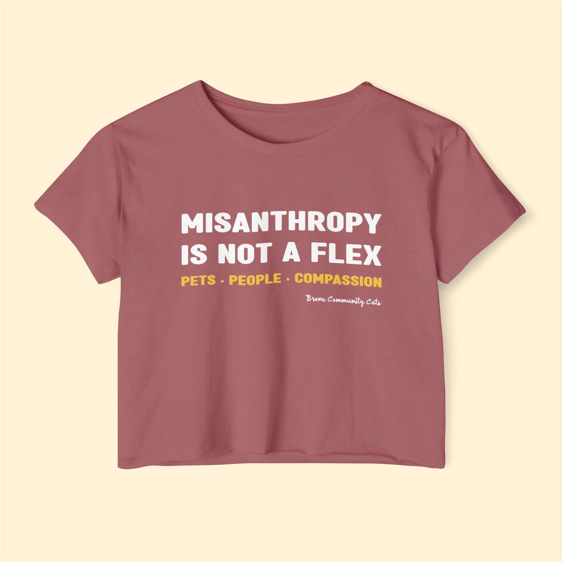 Misanthropy Is Not A Flex | FUNDRAISER for Bronx Community Cats | Festival Crop Top - Detezi Designs - 52243438044472967402