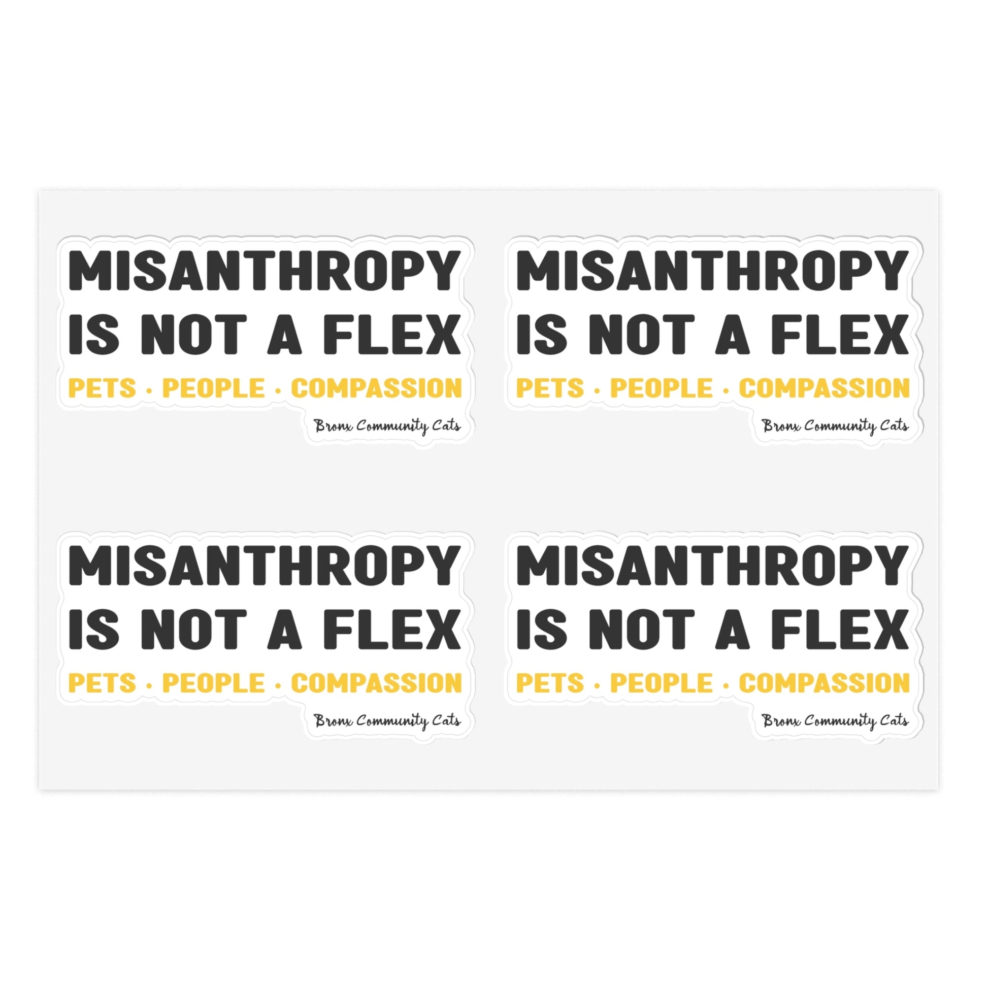 Misanthropy Is Not A Flex | FUNDRAISER for Bronx Community Cats | Sticker Sheet - Detezi Designs - 16065321534045741933