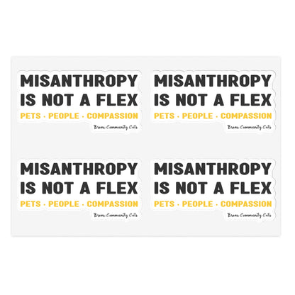 Misanthropy Is Not A Flex | FUNDRAISER for Bronx Community Cats | Sticker Sheet - Detezi Designs - 16065321534045741933