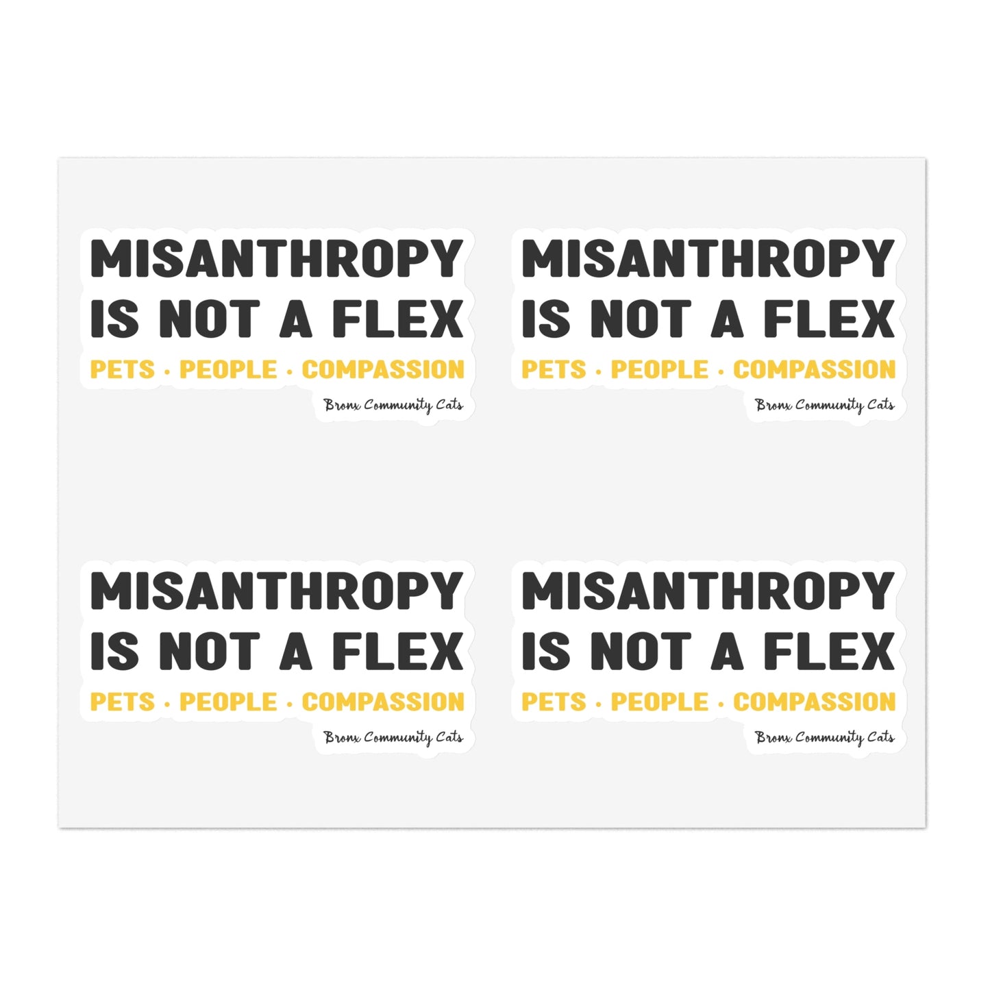 Misanthropy Is Not A Flex | FUNDRAISER for Bronx Community Cats | Sticker Sheet - Detezi Designs - 16065321534045741933