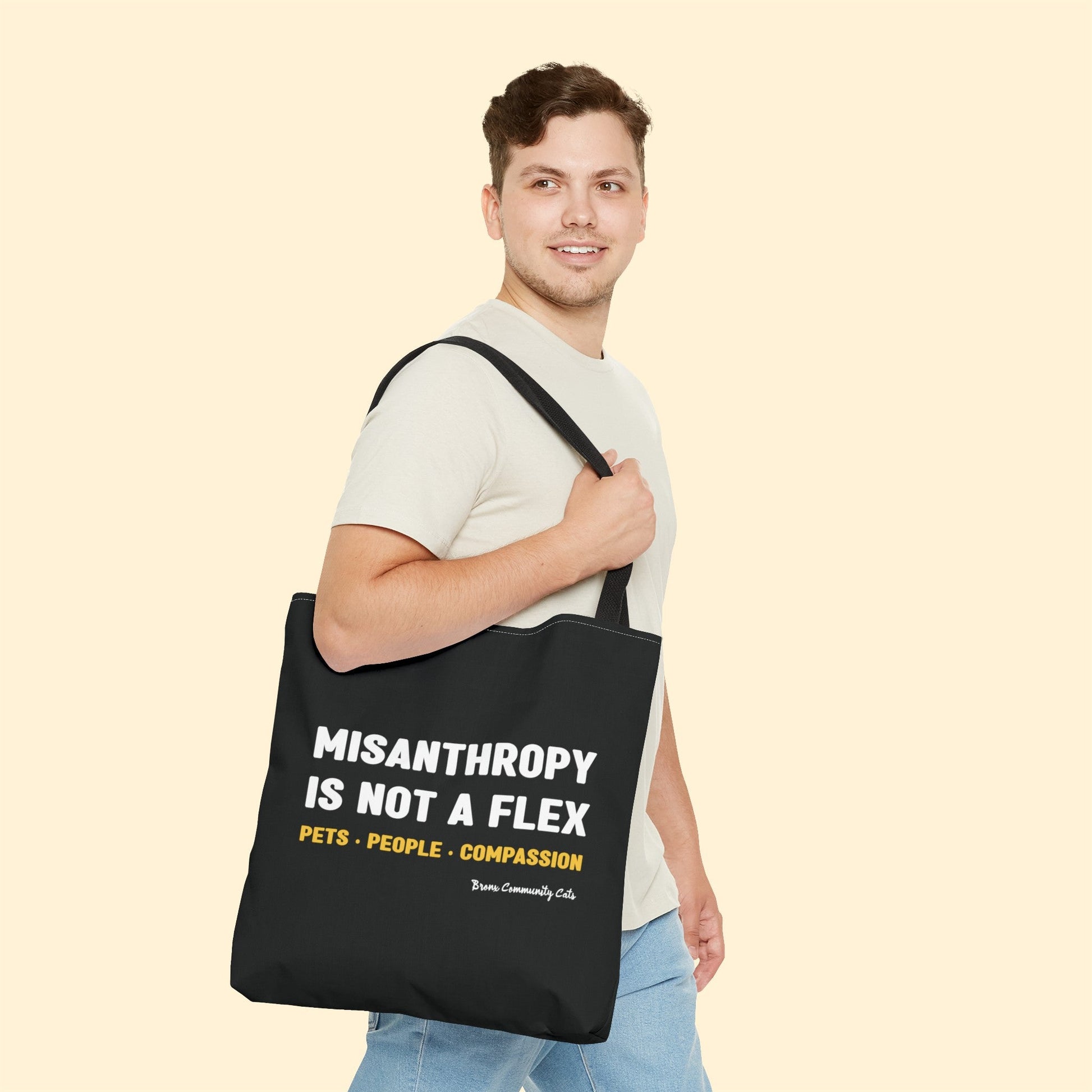 Misanthropy Is Not A Flex | FUNDRAISER for Bronx Community Cats | Tote Bag - Detezi Designs - 13005346610532397389