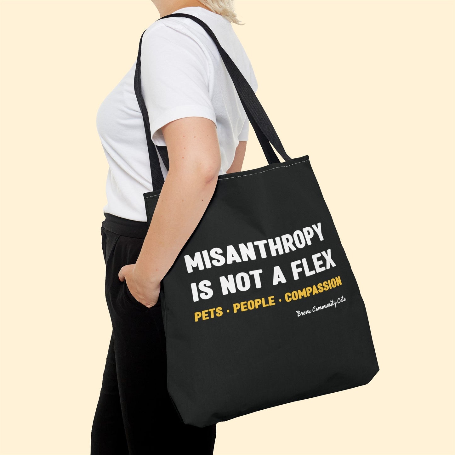 Misanthropy Is Not A Flex | FUNDRAISER for Bronx Community Cats | Tote Bag - Detezi Designs - 13005346610532397389