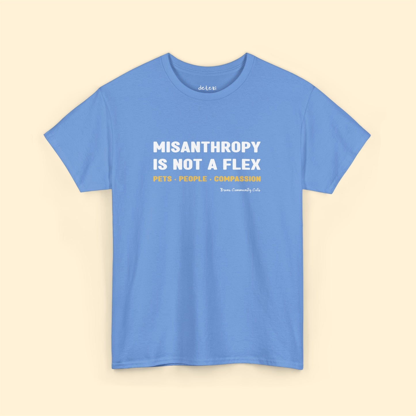 Misanthropy Is Not A Flex | FUNDRAISER for Bronx Community Cats | Unisex T - shirt - Detezi Designs - 20736640778799822502