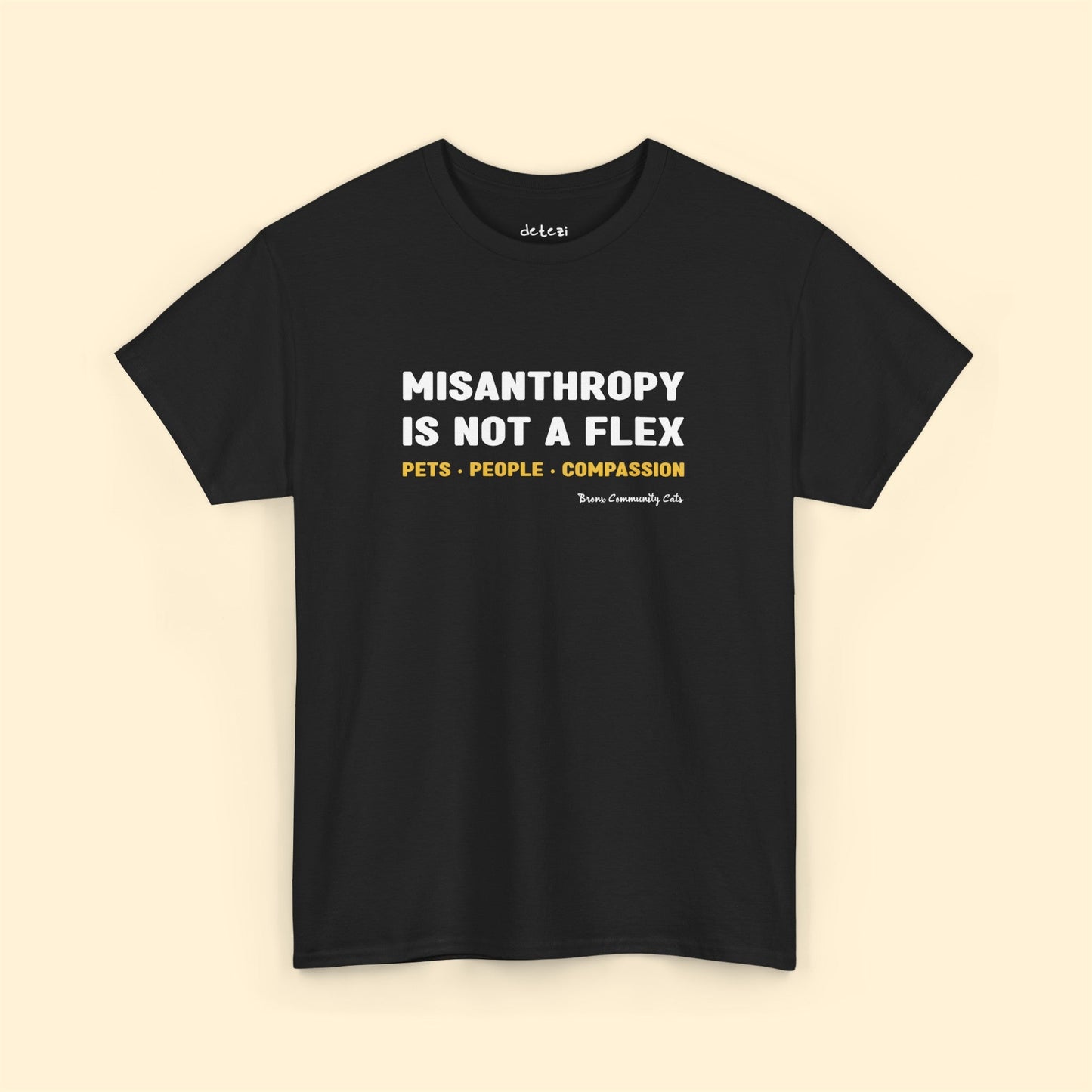 Misanthropy Is Not A Flex | FUNDRAISER for Bronx Community Cats | Unisex T - shirt - Detezi Designs - 30152559809404873451