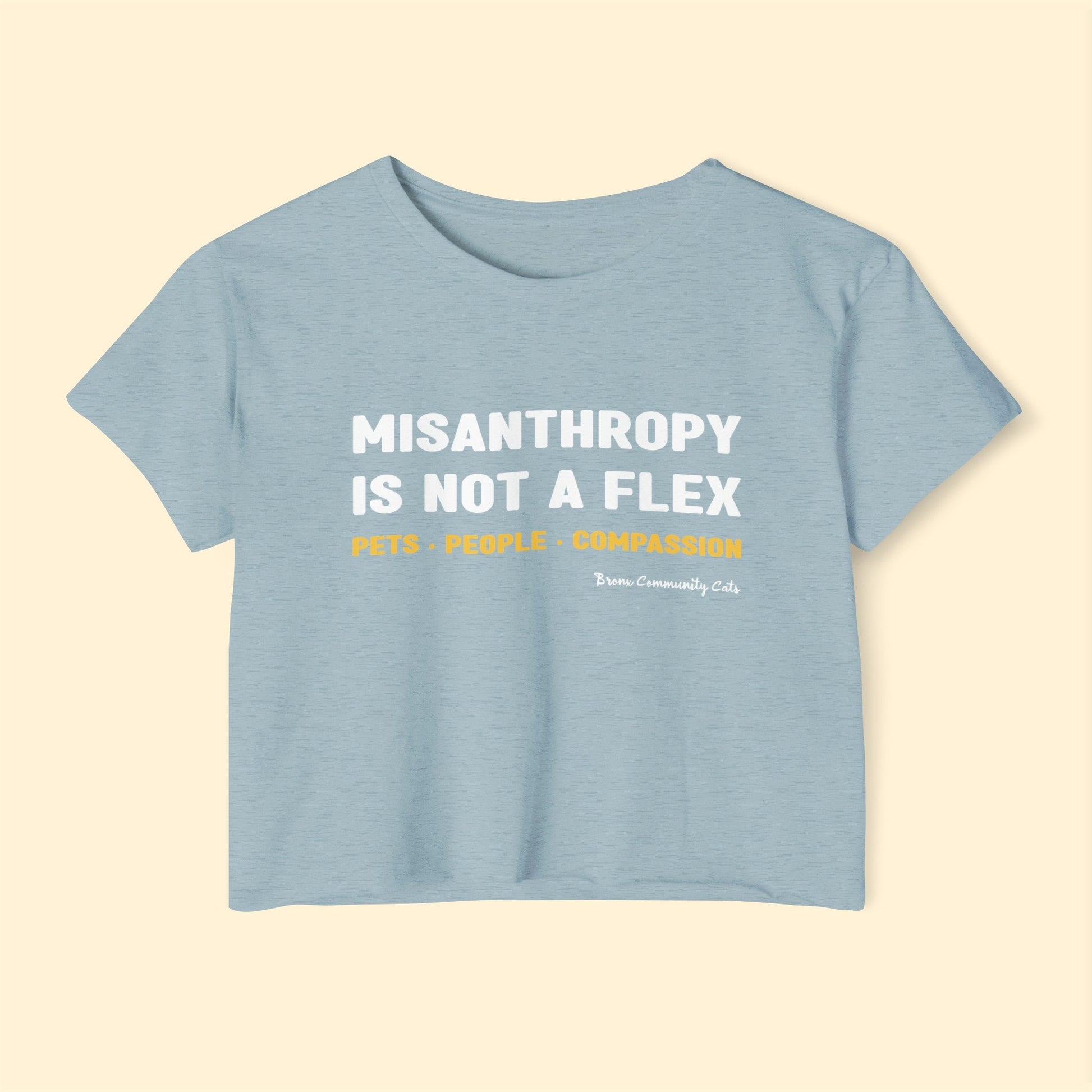 Misanthropy Is Not A Flex | FUNDRAISER for Bronx Community Cats | Women's Festival Crop Top - Detezi Designs - 20121932335283675413